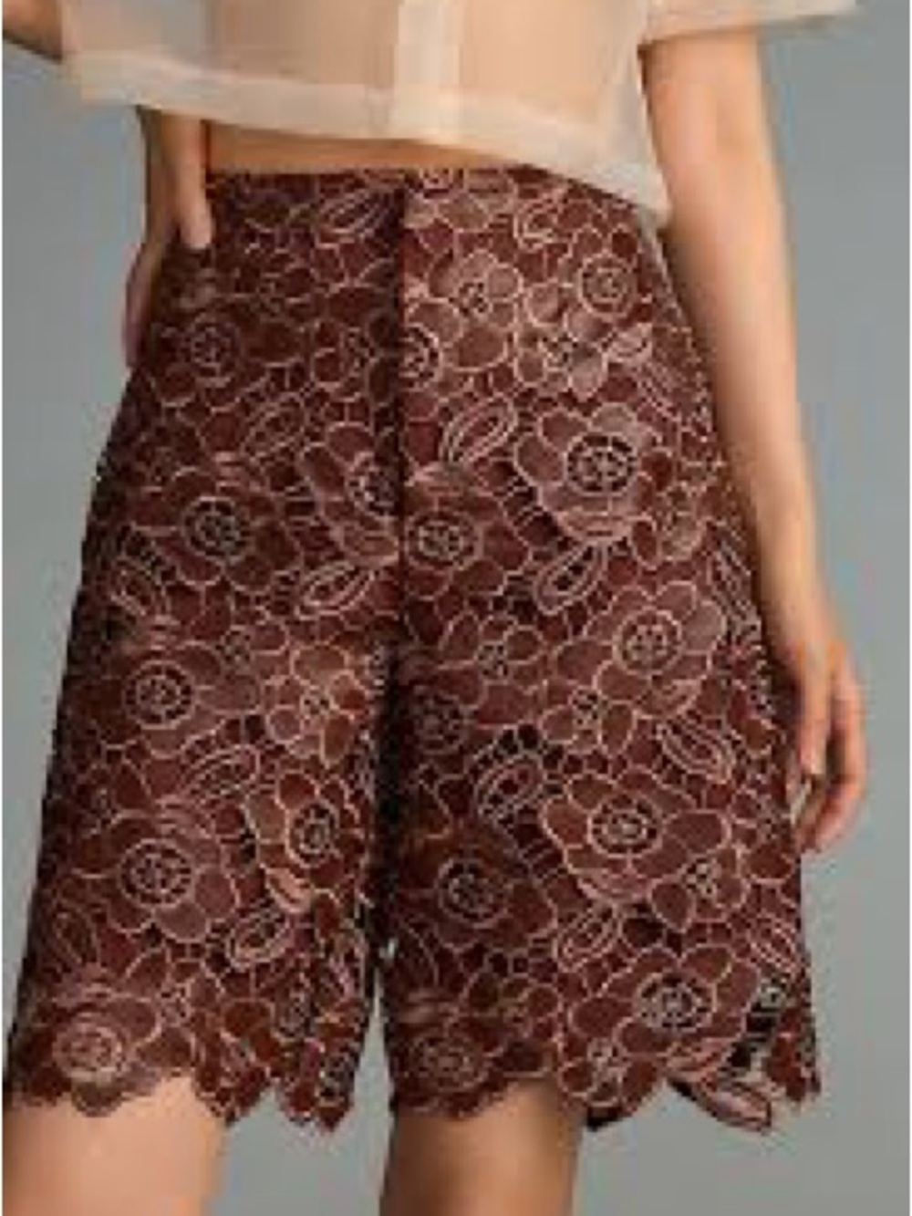 Anthropologie Floral Faux Leather Shorts